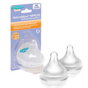 Lansinoh NaturalWave Bottle Nipples, Fast Flow, 2 count